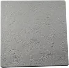 Tooled Leather Ceramic Texture Mold- 7 x 7 in. tile