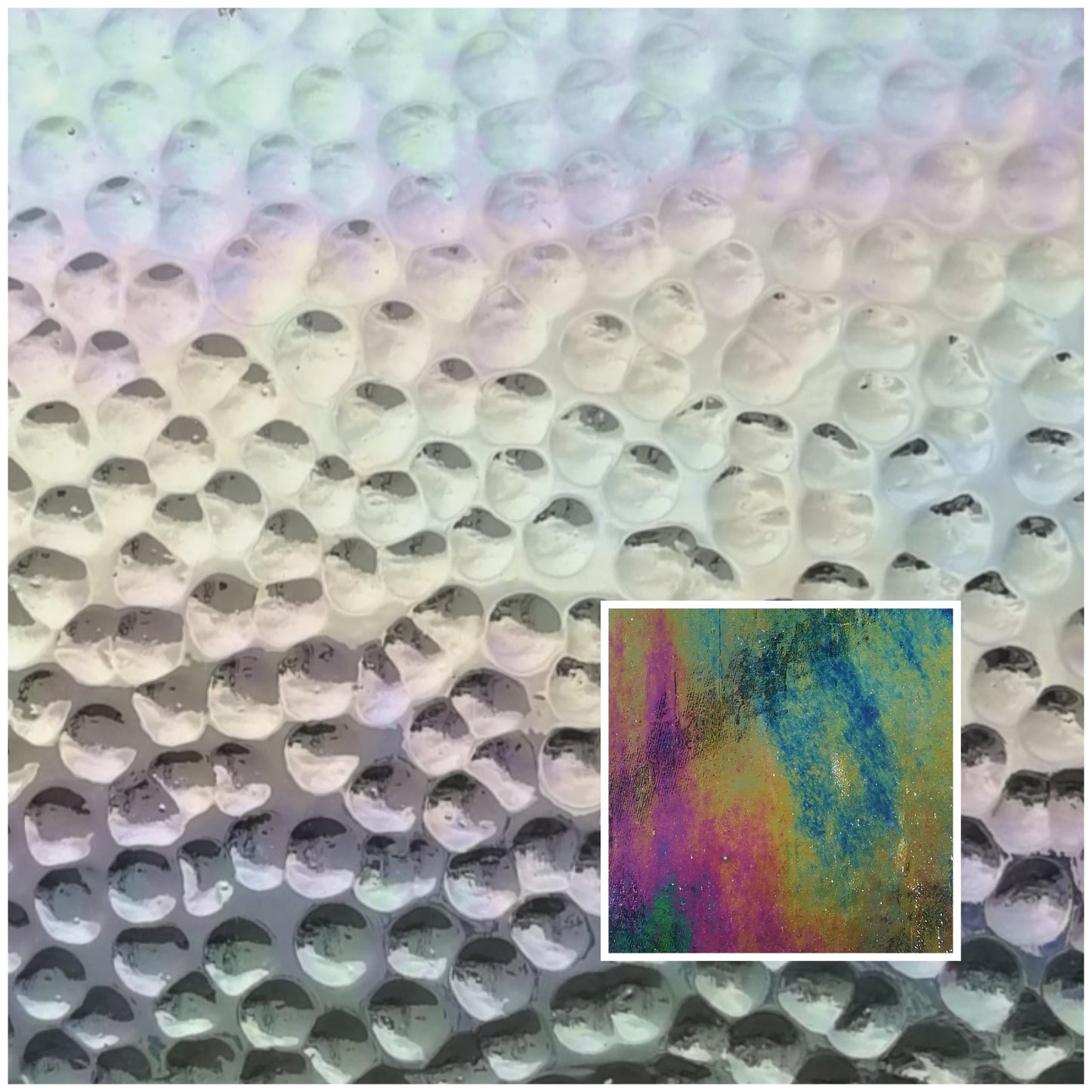 Clear Hammered Iridised T