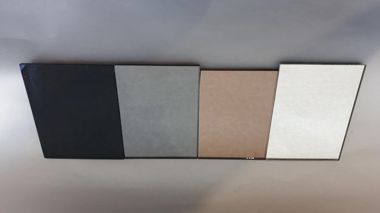 Plain Mirror Samples - 150 x 100mm, various tints