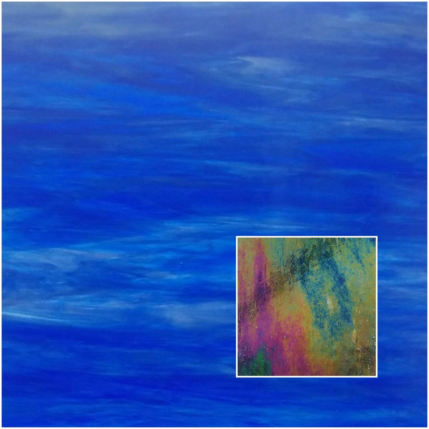 Cobalt Blue / White Iridised Glass MO