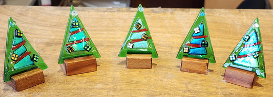 Glass Art Christmas Trees