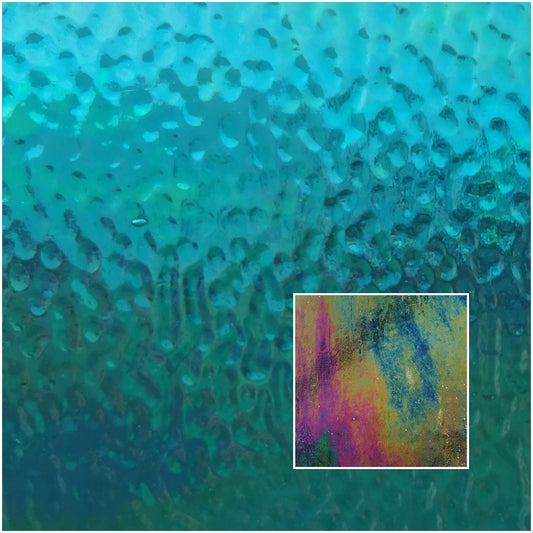 Orange / Green / Clear Ripple Iridised T