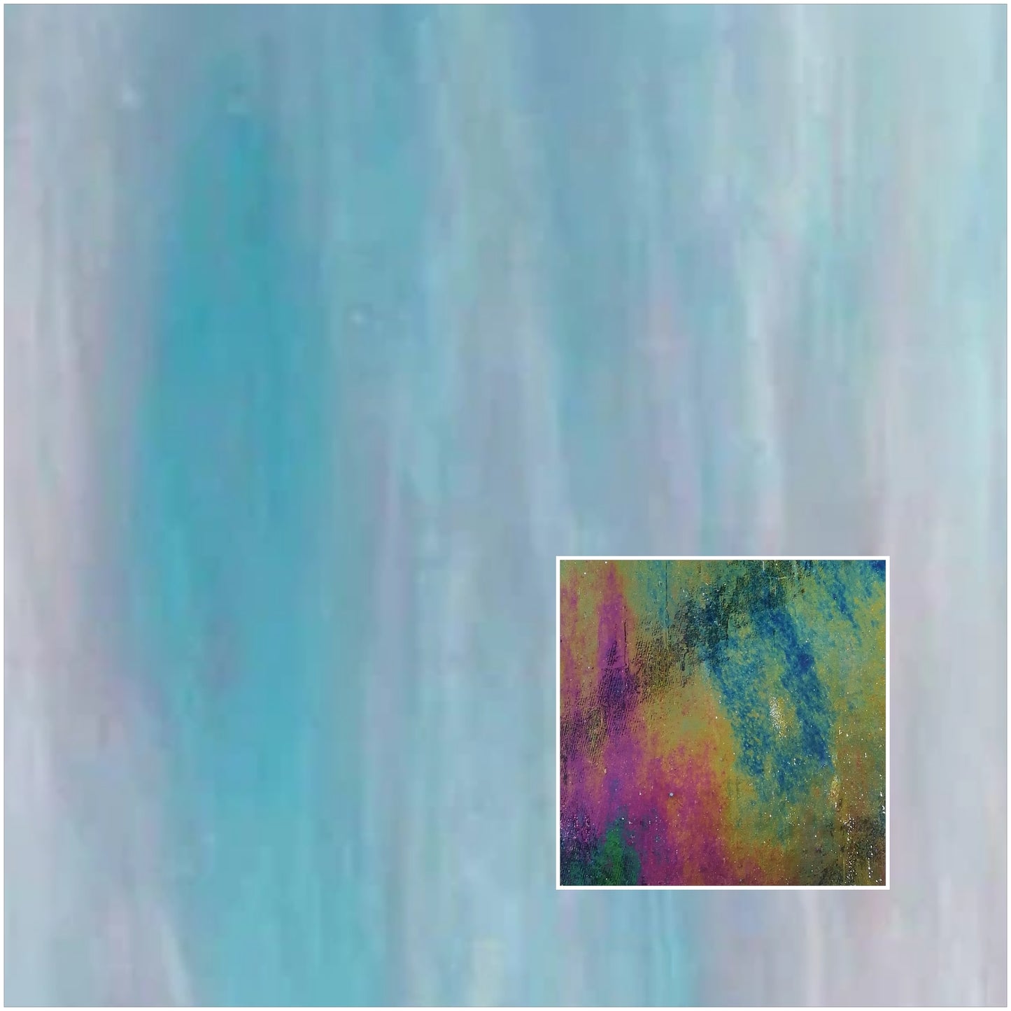 Medium Purple / Sky Blue / White / Clear Iridised O