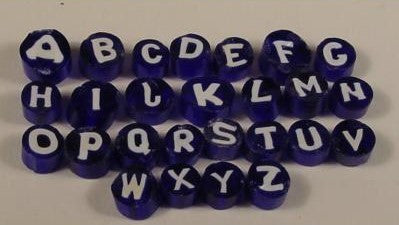 Cobalt Blue & White Medium Letters (Assorted) O (7/8mm)