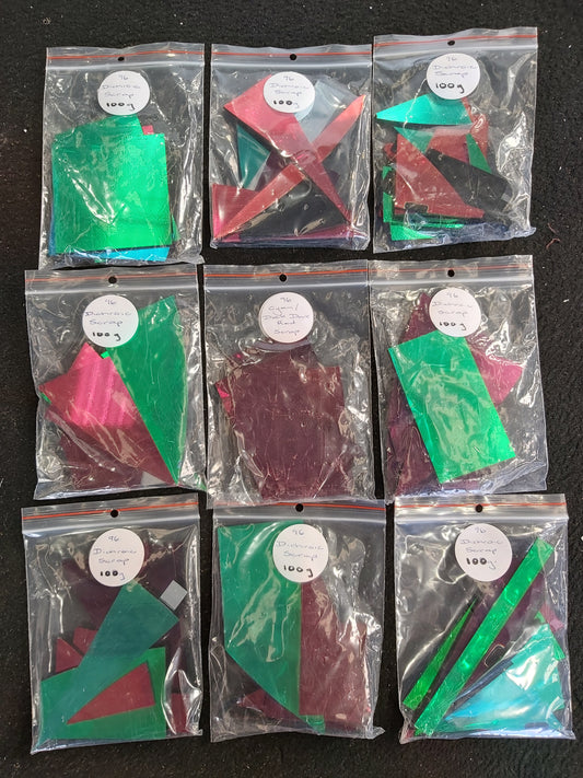 Dichroic Glass Scrap Packs - Mixed Colours on Black O
